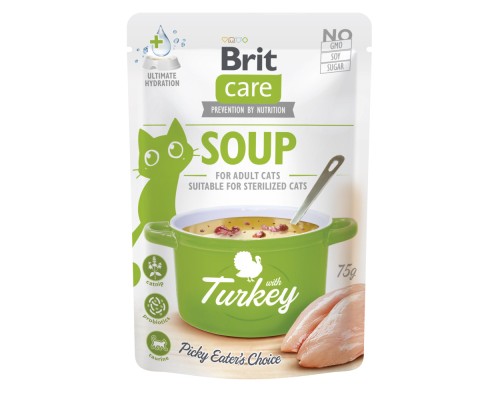 Вологий корм для кішок Brit Care Soup Turkey суп з індичкою 75 г (8595602569199)