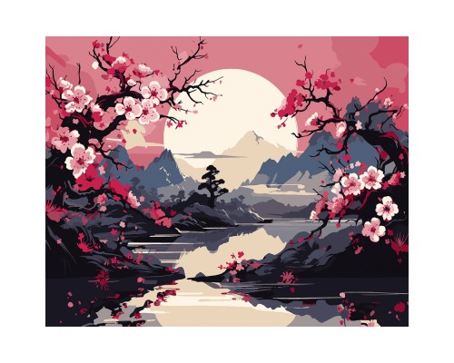 Картина по номерам Santi Таємниця у сакурах 40 х 50 см (955383)