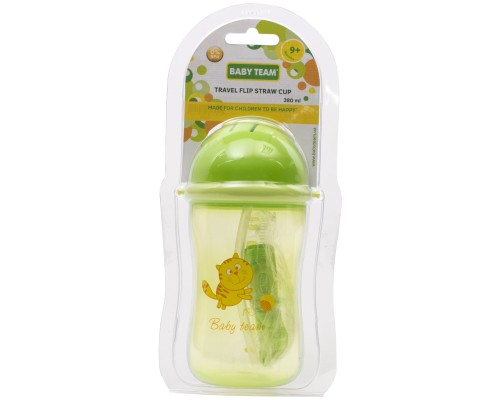 Поїльник-непроливайка Baby Team Із силіконовою трубочкою 380 мл (4824428050104)