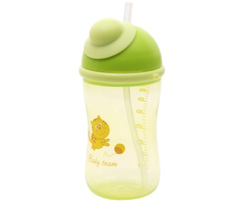 Поїльник-непроливайка Baby Team Із силіконовою трубочкою 380 мл (4824428050104)