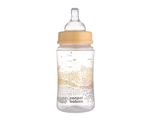 Пляшечка для годування Canpol babies Easystart MOUNTAINS антиколікова з широким отвором 240 мл бежева (35/243_bei)