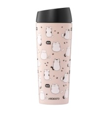 Термокружка Ardesto Coffee Time Cats 450мл, нержавіюча сталь, коричневий (AR2645FC)