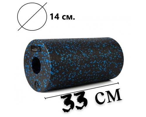 Масажний ролик PowerPlay PP-4347 EPP Foam Roller 33x14см Чорно/Синій (PP_4347_Blue_(33*14))