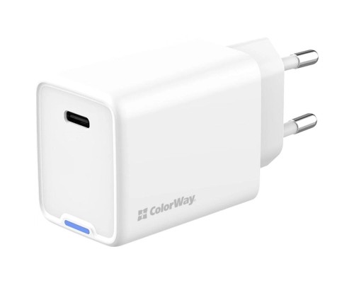 Зарядний пристрій ColorWay GaN Mini 45W PD Port PPS USB-C white (CW-CHS057PD-WT)