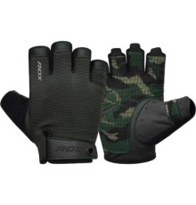 Рукавички для фітнесу RDX T2 Half Army Green Plus M (WGA-T2HA-M+)