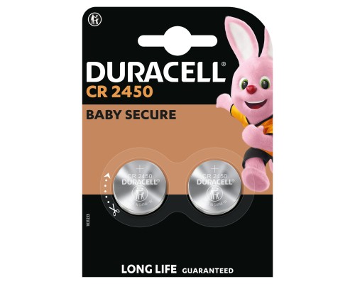Батарейка CR 2450 спеціальна літієва типу таблетка 2450 3V, 2 шт. в упаковці Duracell (5012263)