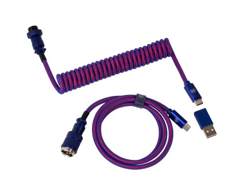 Дата кабель USB 2.0 AM to USB-C 1.08m Premium Coiled Aviator Straight purple Keychron (CAB1_KEYCHRON)