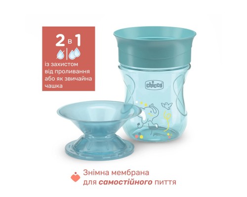 Поїльник-непроливайка Chicco Perfect Cup 200 мл. від 12 місяців (блакитна) (06951.25)