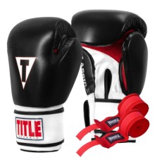 Боксерські рукавички Title Classic Leather 2.0 Black/White/Red S 10 oz (CSBGL2 S BK/WH/RD)