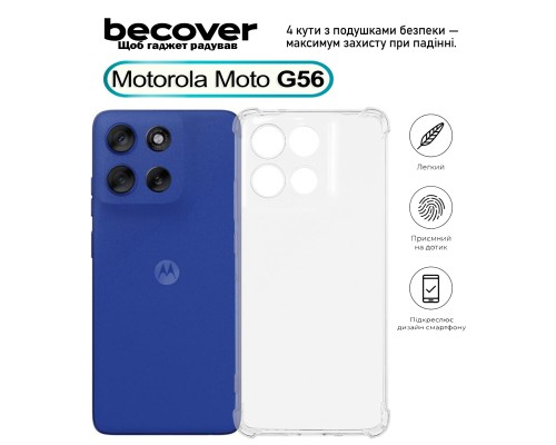 Чохол до мобільного телефона BeCover Anti-Shock Motorola Moto G56 Clear (713802)