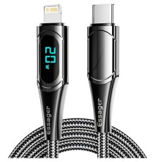 Дата кабель USB-C to Lightning 2.0m 20W Digital Display black Essager (EXCTL-YDA01)