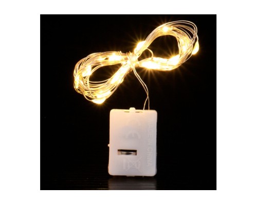 Гірлянда Voltronic White Hot 20LED, 1 режим, 3 м., прозора, 3*АА (Garl-20LED-3m-Wh)