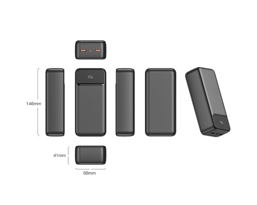 Батарея універсальна SWISSTEN 30000mAh POWER LINE II 22.5W PD QC Black (8595217490635)