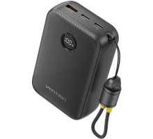 Батарея універсальна VENTION 20000mAh 22,5W Fast Charging, with built-in USB-C cable, Black (FKBB0-C)