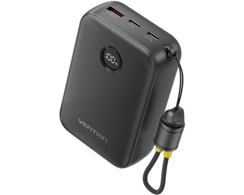 Батарея універсальна VENTION 20000mAh 22,5W Fast Charging, with built-in USB-C cable, Black (FKBB0-C)