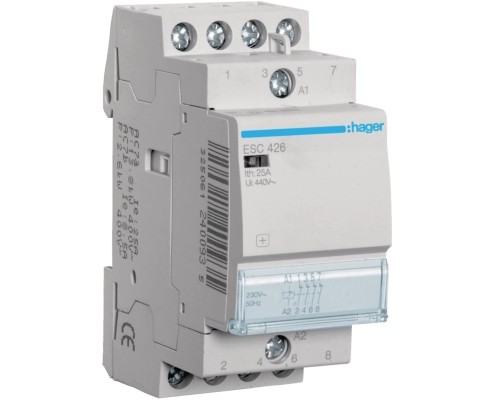 Автоматичний вимикач Hager 25 A 230V 4NC 2P (B) (ESC426)
