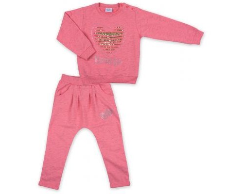 Набір дитячого одягу Breeze кофта та штани персиковий меланж (8013-92G-peach)