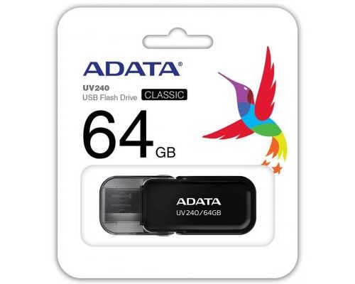 USB флеш накопичувач ADATA 64GB UV240 Black USB 2.0 (AUV240-64G-RBK) 