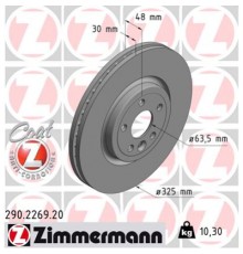 Гальмівний диск ZIMMERMANN 290.2269.20