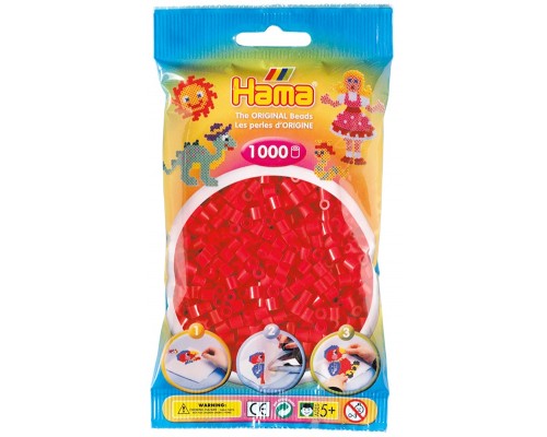 Набір для творчості Hama Midi червоних намистин 1000 шт термомозаіка (207-05)
