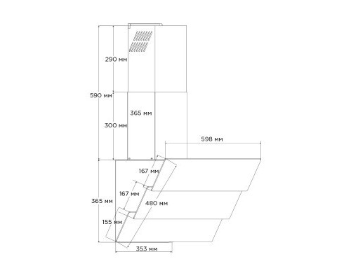 Витяжка кухонна Pyramida ND 855 WH