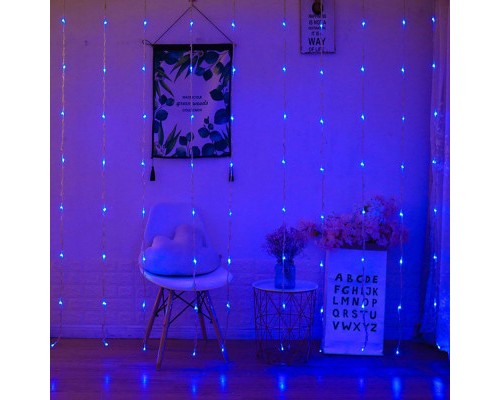 Гірлянда ColorWay штора водоспад 3x3м 300LED 220V синя (CW-GW-300L33VWFBL)