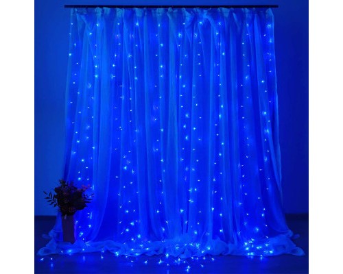 Гірлянда ColorWay штора водоспад 3x3м 300LED 220V синя (CW-GW-300L33VWFBL)