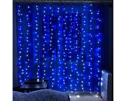 Гірлянда ColorWay штора водоспад 3x3м 300LED 220V синя (CW-GW-300L33VWFBL)