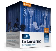 Гірлянда ColorWay штора водоспад 3x3м 300LED 220V синя (CW-GW-300L33VWFBL)