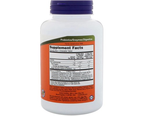 Пробіотики Now Foods Дофілус Пробіотики для Дітей, Berry Dophilus, 120 жувальних (NOW-02949)