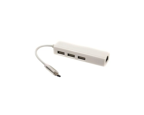 Концентратор USB 3.1 Type-C to 3 port USB 2.0 + Ethernet PowerPlant (CA910397)