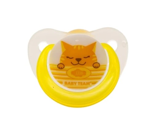 Пустушка Baby Team латексна, ортодонтична 0+ міс (3200_кіт)