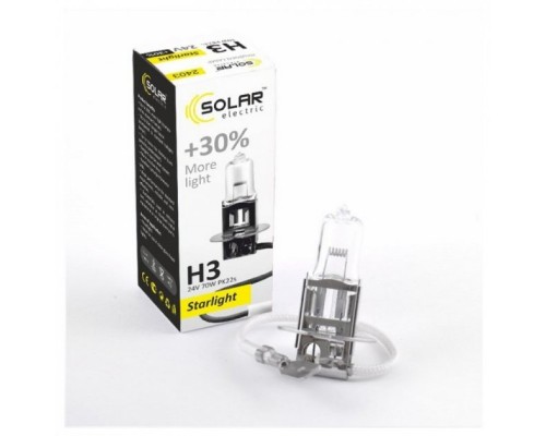 Автолампа SOLAR H3 24V 70W PK22s Starlight+30 (2403)
