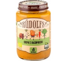 Дитяче пюре Rudolfs Овочі з індичкою 190 г (4751017942185)