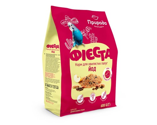 Корм для птахів Природа Фієста «Йод» для хвилястих папуг 600 г (4823082413881)