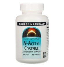 Амінокислота Source Naturals NAC (N-Ацетил-L-Цистеїн), 600 мг, N-Acetyl Cysteine, 30 таблеток (SN0849)