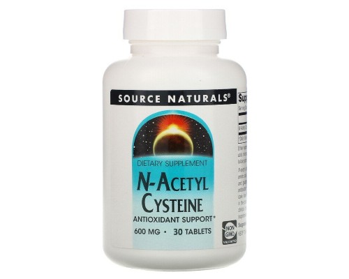 Амінокислота Source Naturals NAC (N-Ацетил-L-Цистеїн), 600 мг, N-Acetyl Cysteine, 30 таблеток (SN0849)