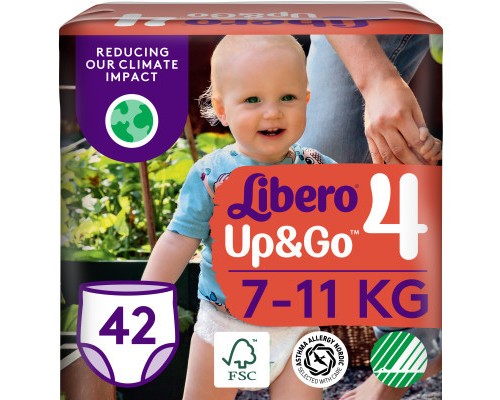 Підгузки Libero Up&Go Розмір 4 (7-11 кг) 42 шт (7322541742243)