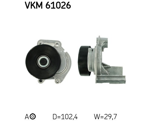 Натягувач ременя з роликом SKF VKM 61026