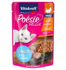 Вологий корм для кішок Vitakraft Poésie Délice pouch Junior індичка в соусі 85 г (4008239352910)