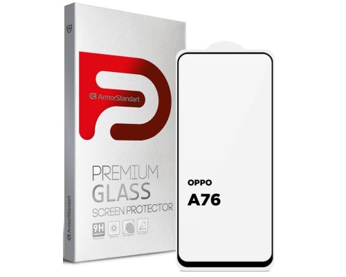Скло захисне Armorstandart Full Glue OPPO А76 Black (ARM66967)