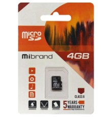 Карта пам'яті Mibrand 4GB microSDHC class 6 Без адаптера (MICDC6/4GB)