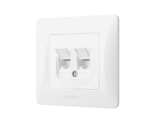 Комп'ютерна розетка Videx BINERA CAT6+CAT6 (VF-BNSK2PC6-W)