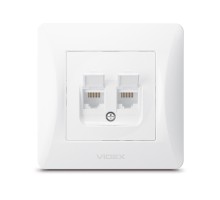 Комп'ютерна розетка Videx BINERA CAT6+CAT6 (VF-BNSK2PC6-W)