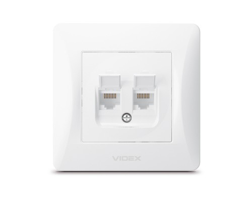 Комп'ютерна розетка Videx BINERA CAT6+CAT6 (VF-BNSK2PC6-W)