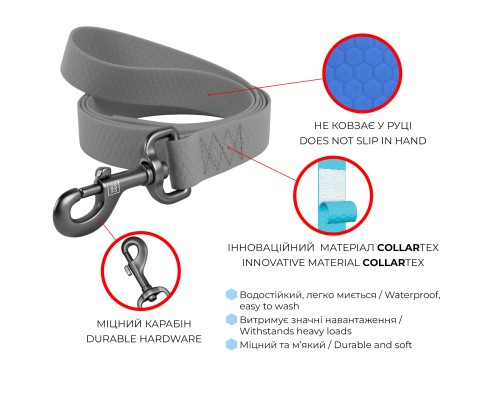 Повідок для собак WAUDOG Waterproof S Ш 15 мм Д 305 см помаранчевий (27384)