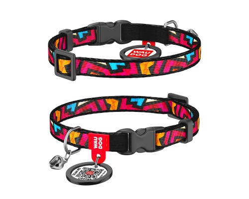 Нашийник для тварин WAUDOG Графіті з QR паспортом XS 20-30 см (5277)