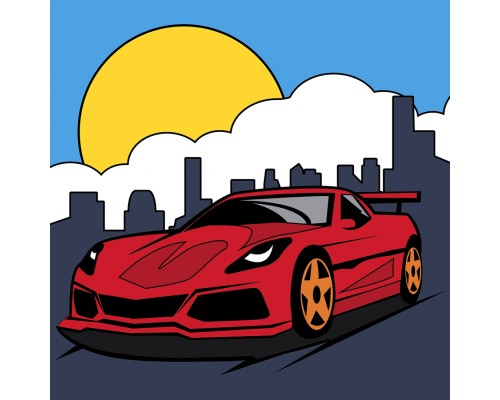 Картина по номерам Santi Червоне авто 25*25 см (954602)