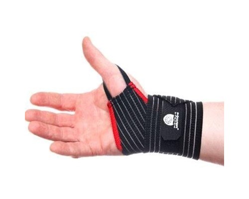 Бинт для спорту Power System PS-6000 Elastic Wrist Support Black/Red (PS-6000_Black)