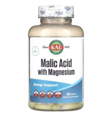 Вітамінно-мінеральний комплекс KAL Яблучна кислота та магній, Malic Acid with Magnesium, 120 таблеток (CAL-74590)